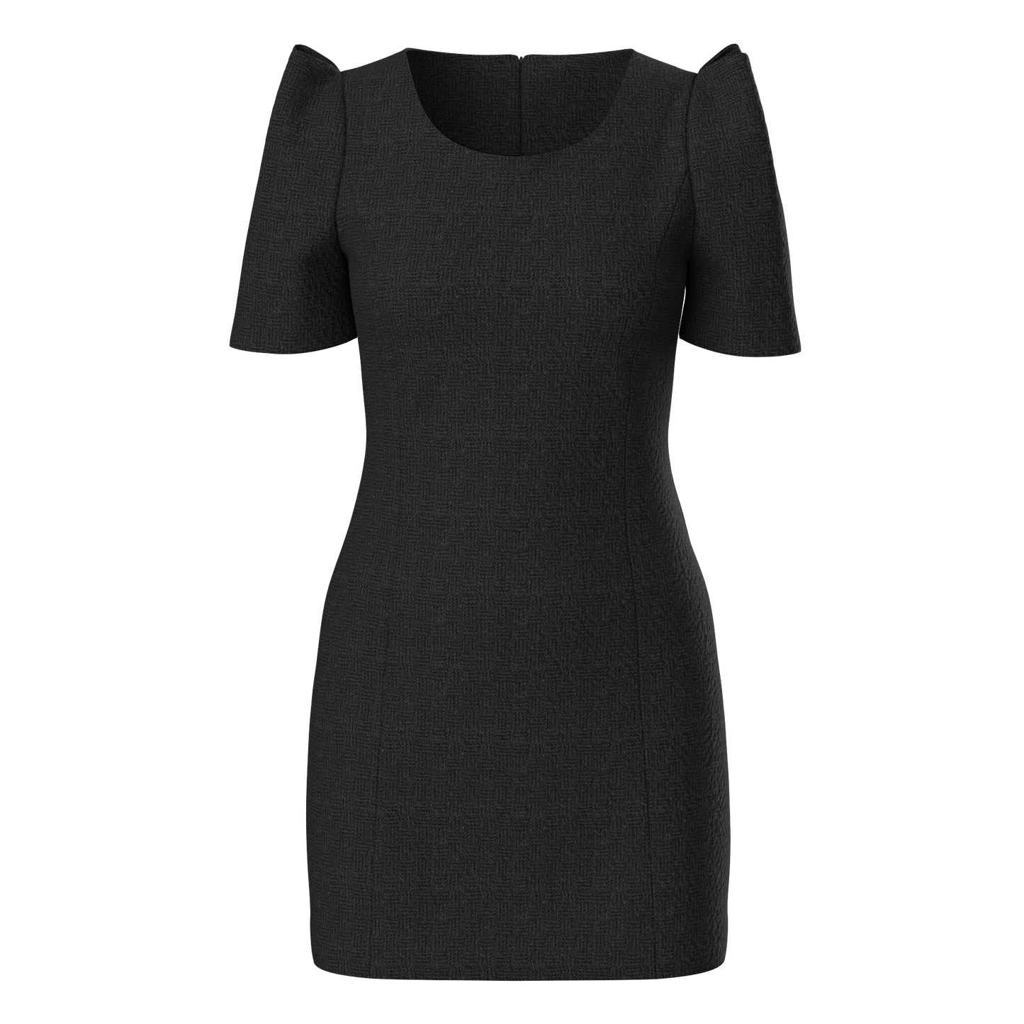 Tweed Puff Noir Dress