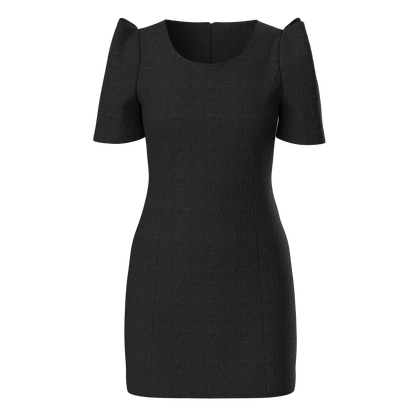 Tweed Puff Noir Dress