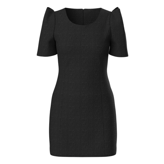 Tweed Puff Noir Dress